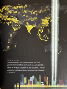 Detail in the book WHO HID THE STARS? How Light Pollution Changes Our World of the 9-11 tribute light in New York City