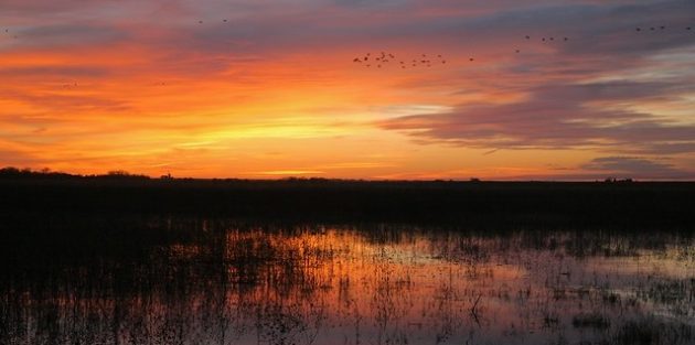 Sunset at Funk WPA, Nebraska