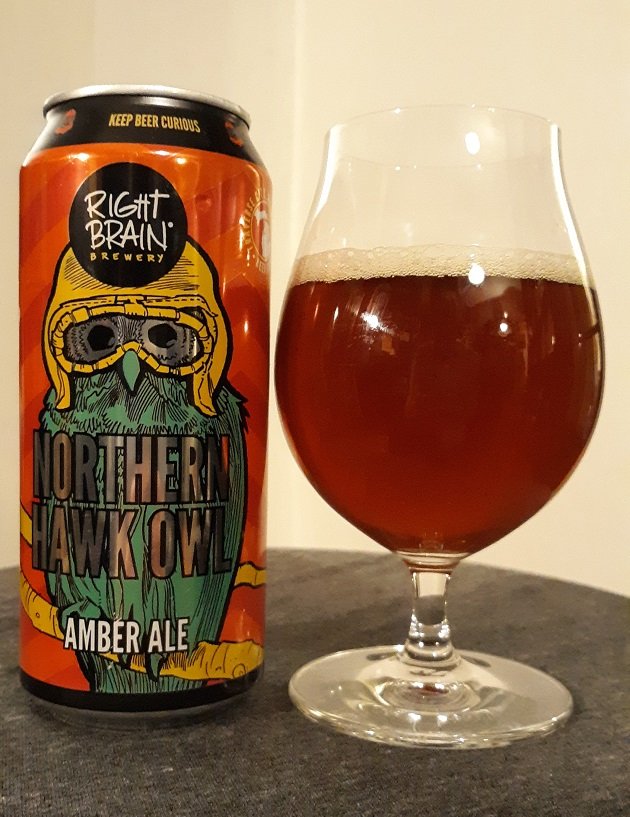 Right Brain Brewery Northern Hawk Owl Amber Ale 10,000 Birds